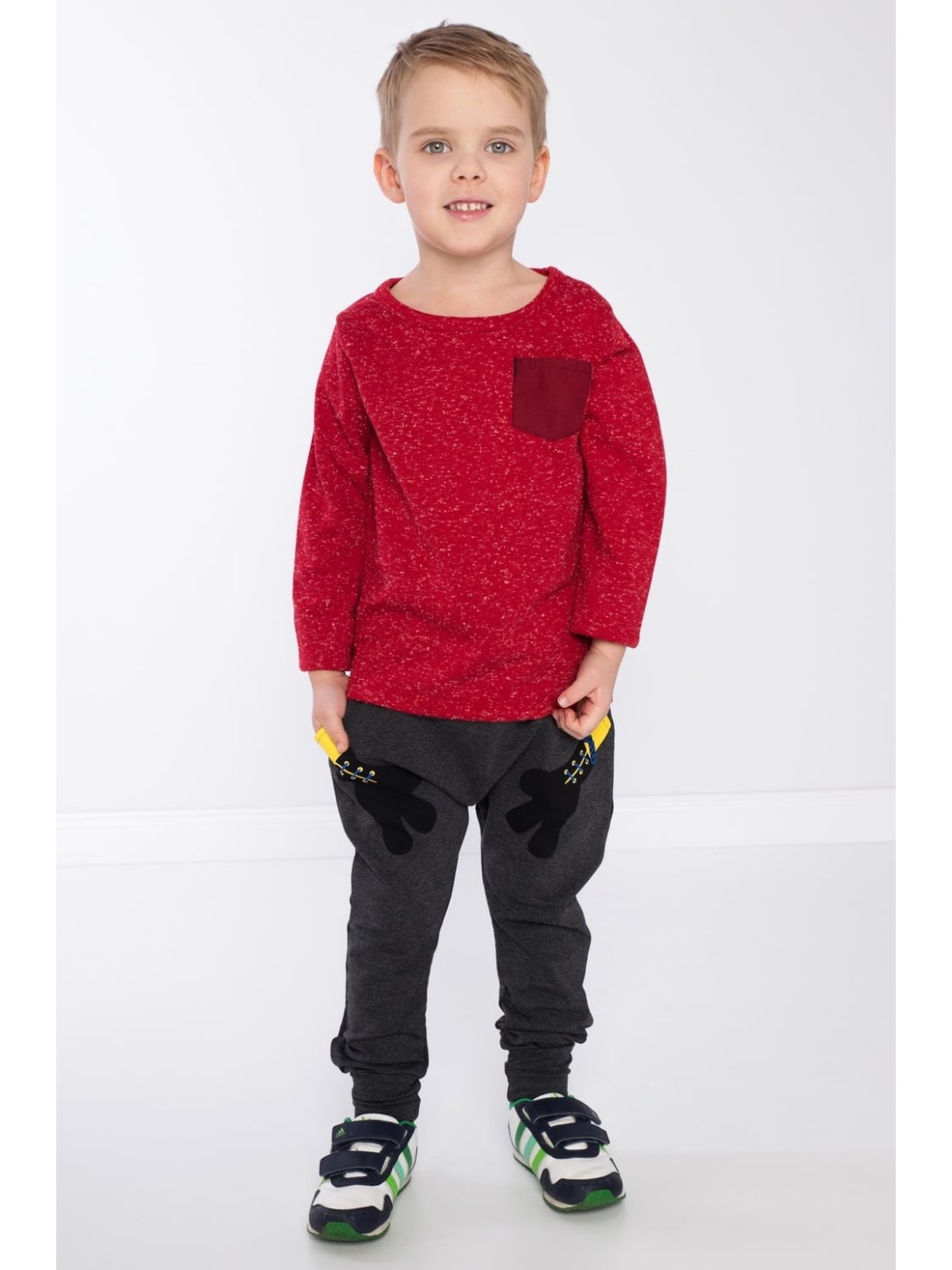 Red boys\' blouse with a pocket DZ9027 - Online store - Boutique